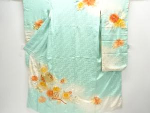 アンティーク　鼓に菊模様刺繍振袖